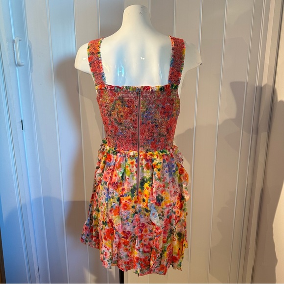 🎀SOLD🎀Alice + Olivia Jocelyn Garden Floral Smocked Mini Dress - Picture 8 of 9
